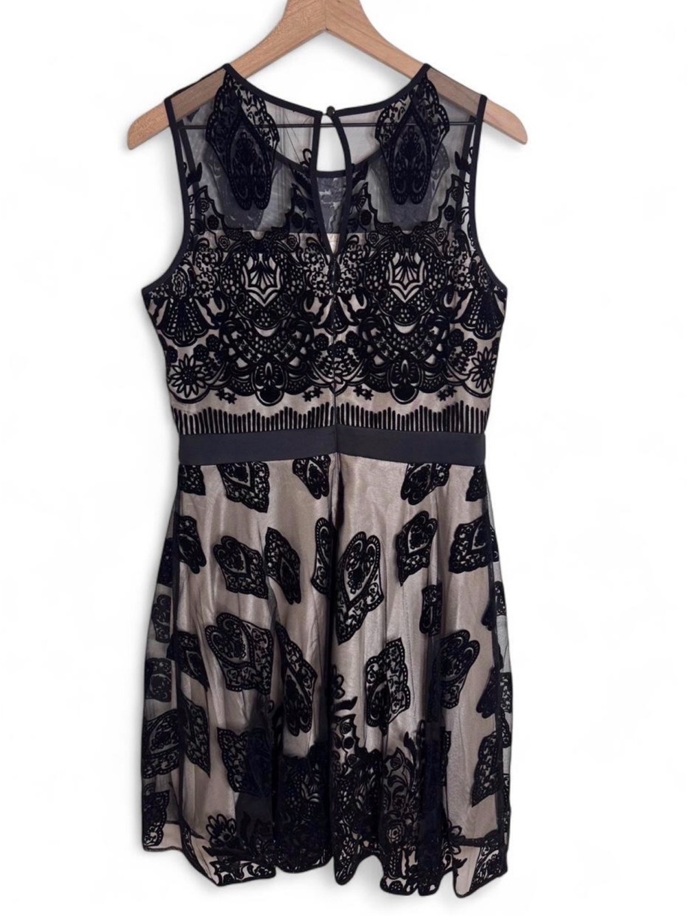 Romantic black velvet and lace dress